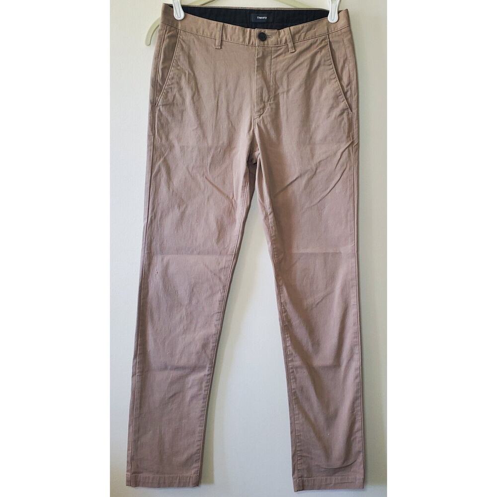 THEORY Zaine SW Patton Chino Pants Straight Leg Slim Fit Beige Sz 30 M2762